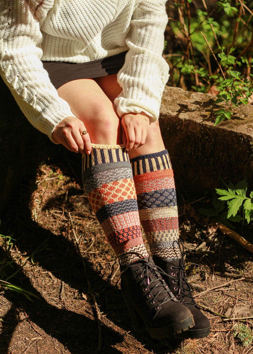 Nutmeg Adult Knee Socks | Sustainably Made in the USA: S (Women6-8/Men5-7)
