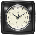 Retro Square Black Indoor Wall Clock 9.25 Inch: Black