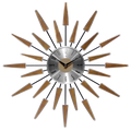 Midcentury/Modern Starburst Walnut Wall Clock 23 Inch