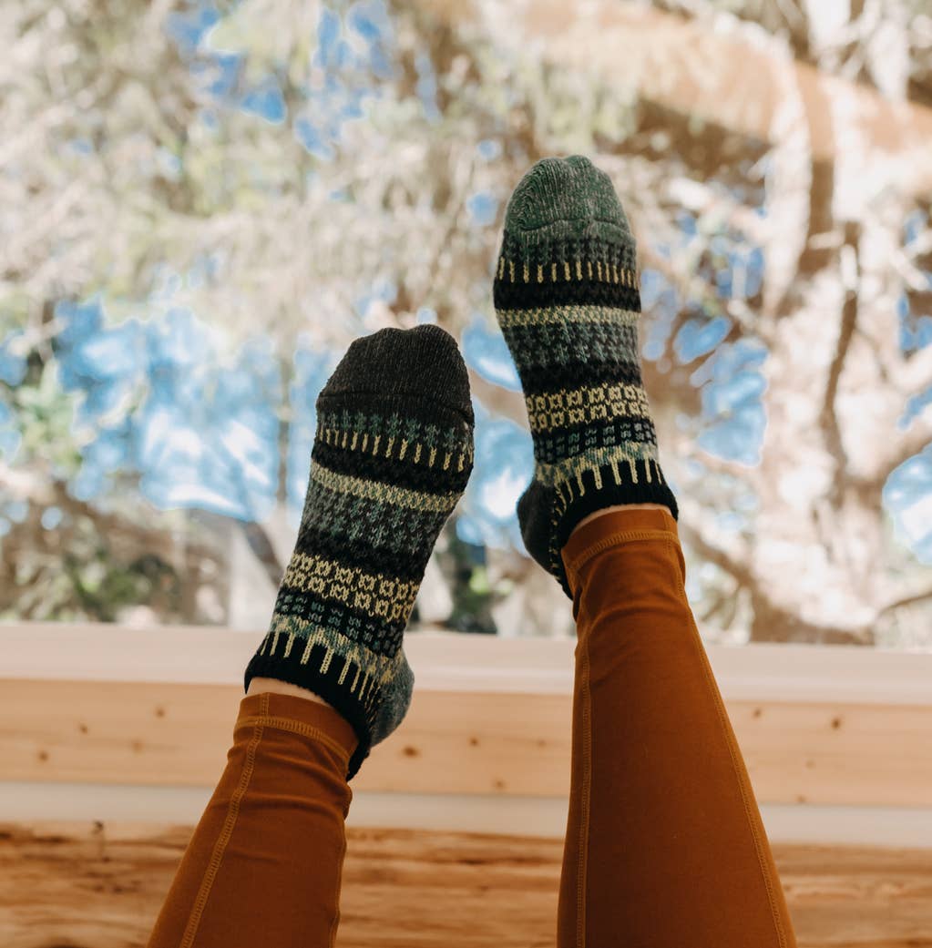 Lemongrass Ankle Socks | Sustainable USA Made No-Show Sock : M (Women8-10/Men7-9)