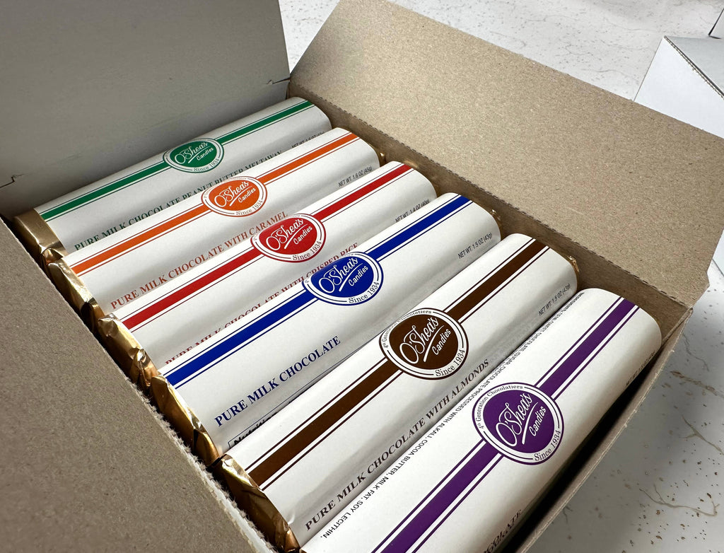 Chocolate Candy Bar “Variety Box” w/ Foil Wrapper- 24 Count 