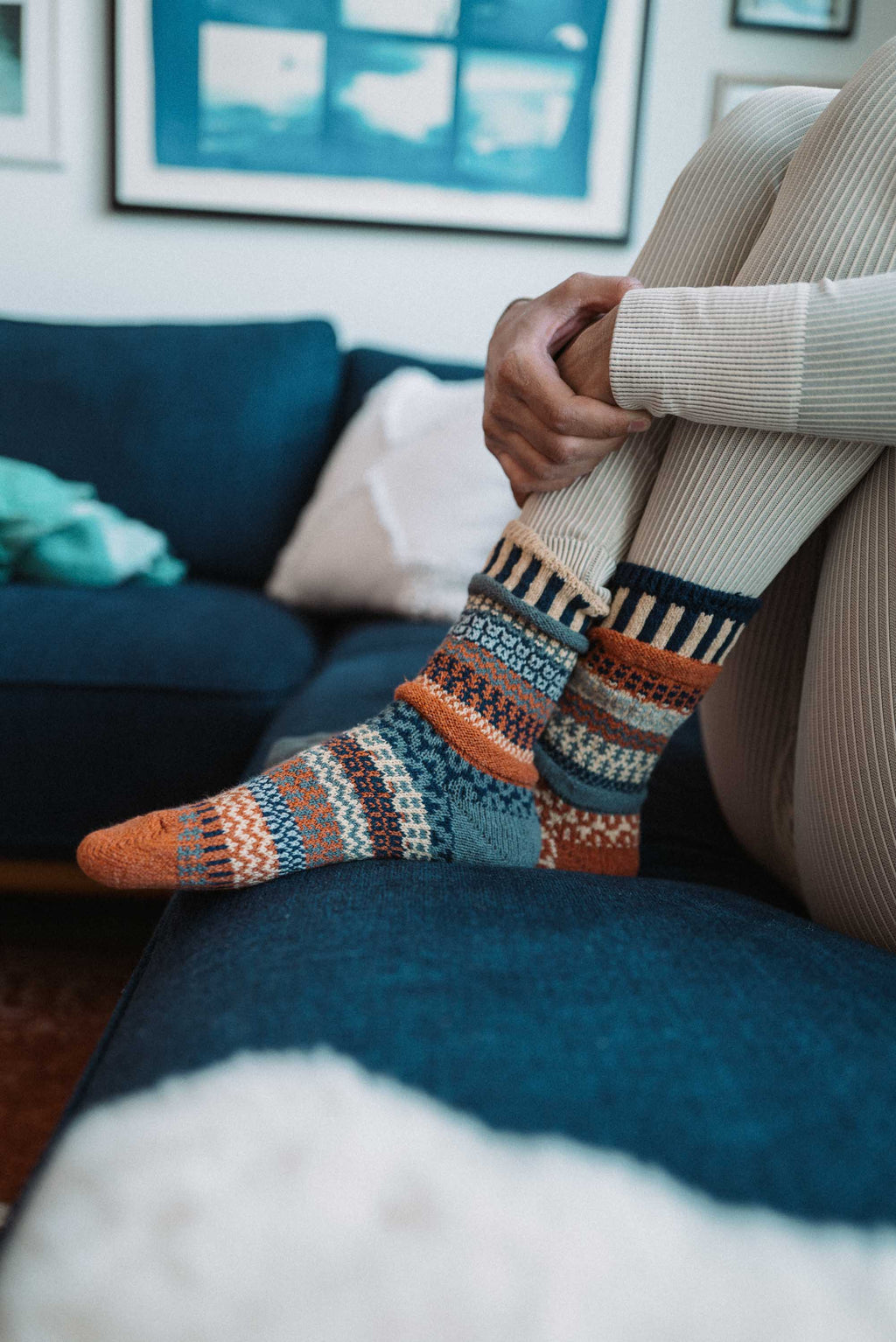 Nutmeg Crew Socks | Eco-Friendly & Made in the USA: M (Women8-10/Men7-9)