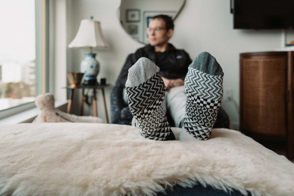 Midnight Crew Socks | Eco-Friendly & Made in the USA: M (Women8-10/Men7-9)