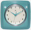 Retro Square Turquoise Indoor Wall Clock 9.25 Inch: Turquoise