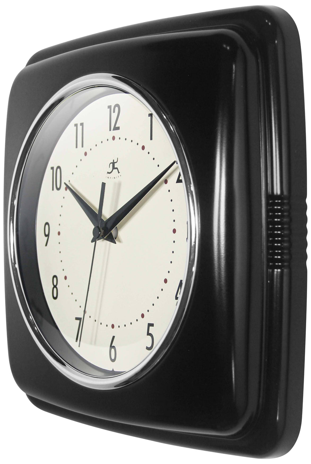 Retro Square Black Indoor Wall Clock 9.25 Inch: Black