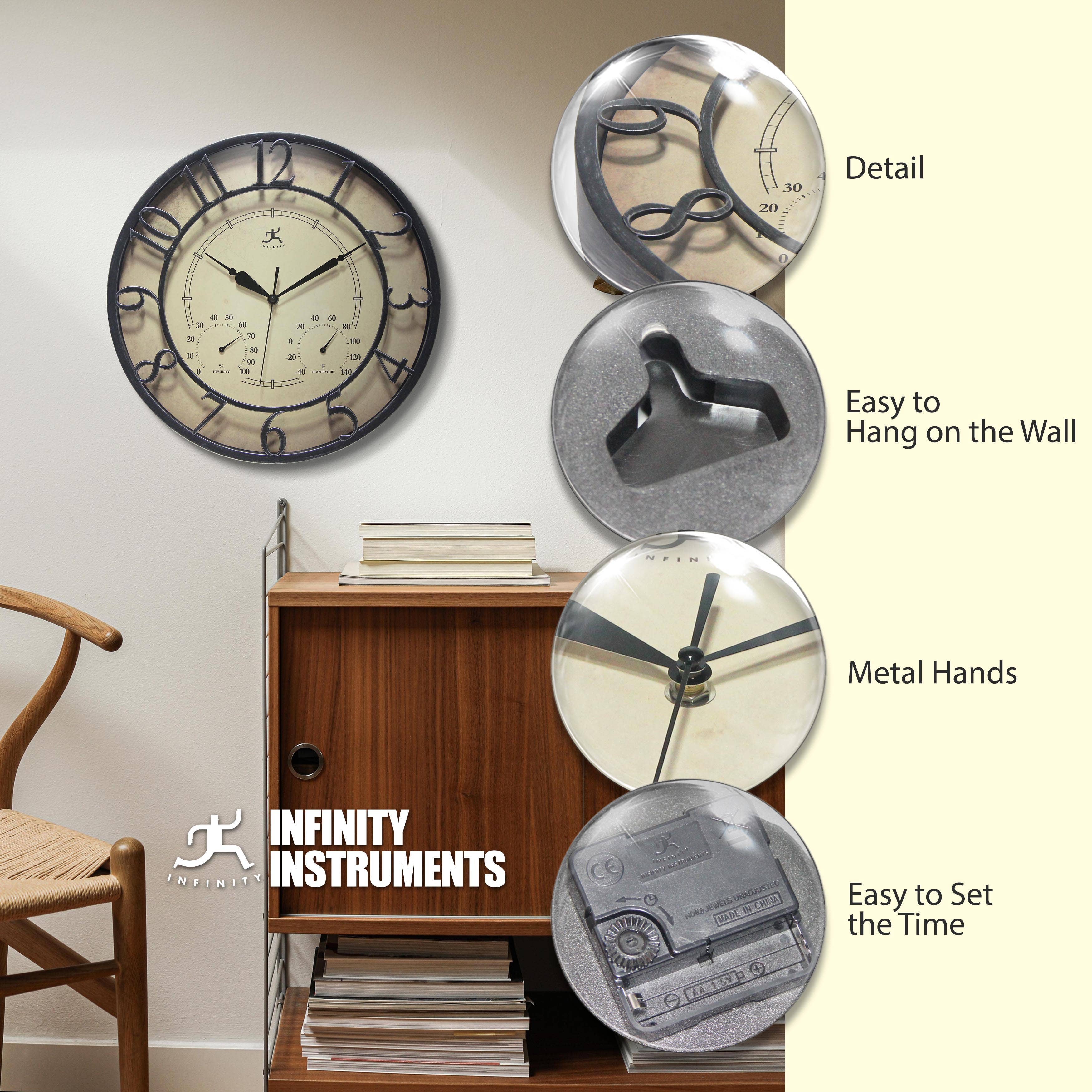Round Yellow Indoor Wall Clock 8 Inch