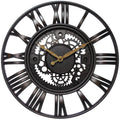 Gear Round Rust Industrial Wall Clock 15 Inch