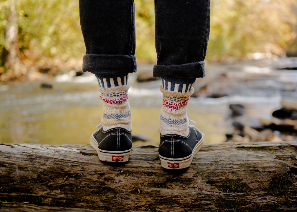 Bateau Mouche Crew Socks | Eco-Friendly & Made In The USA: Medium (Women 8 - 10 / Men 7 - 9)