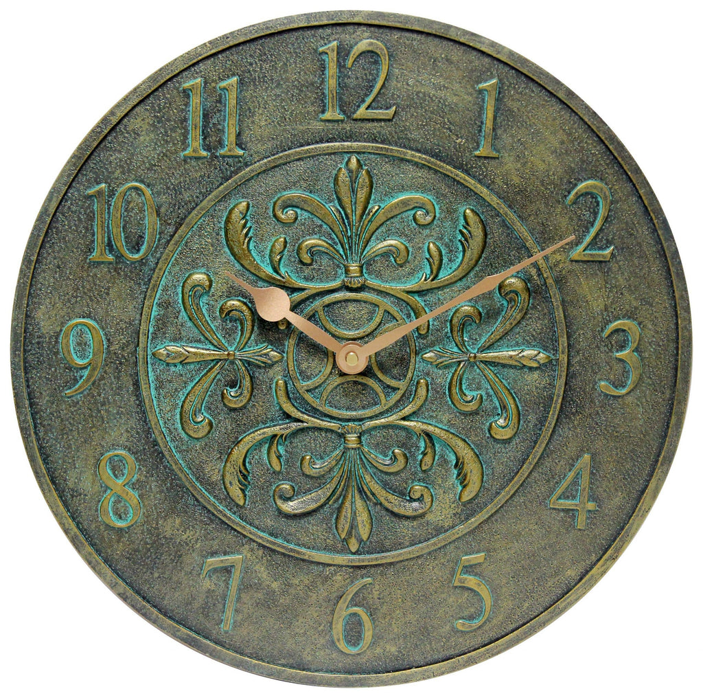 Outdoor Round Aged Bronze Wall Clock 15 Inch