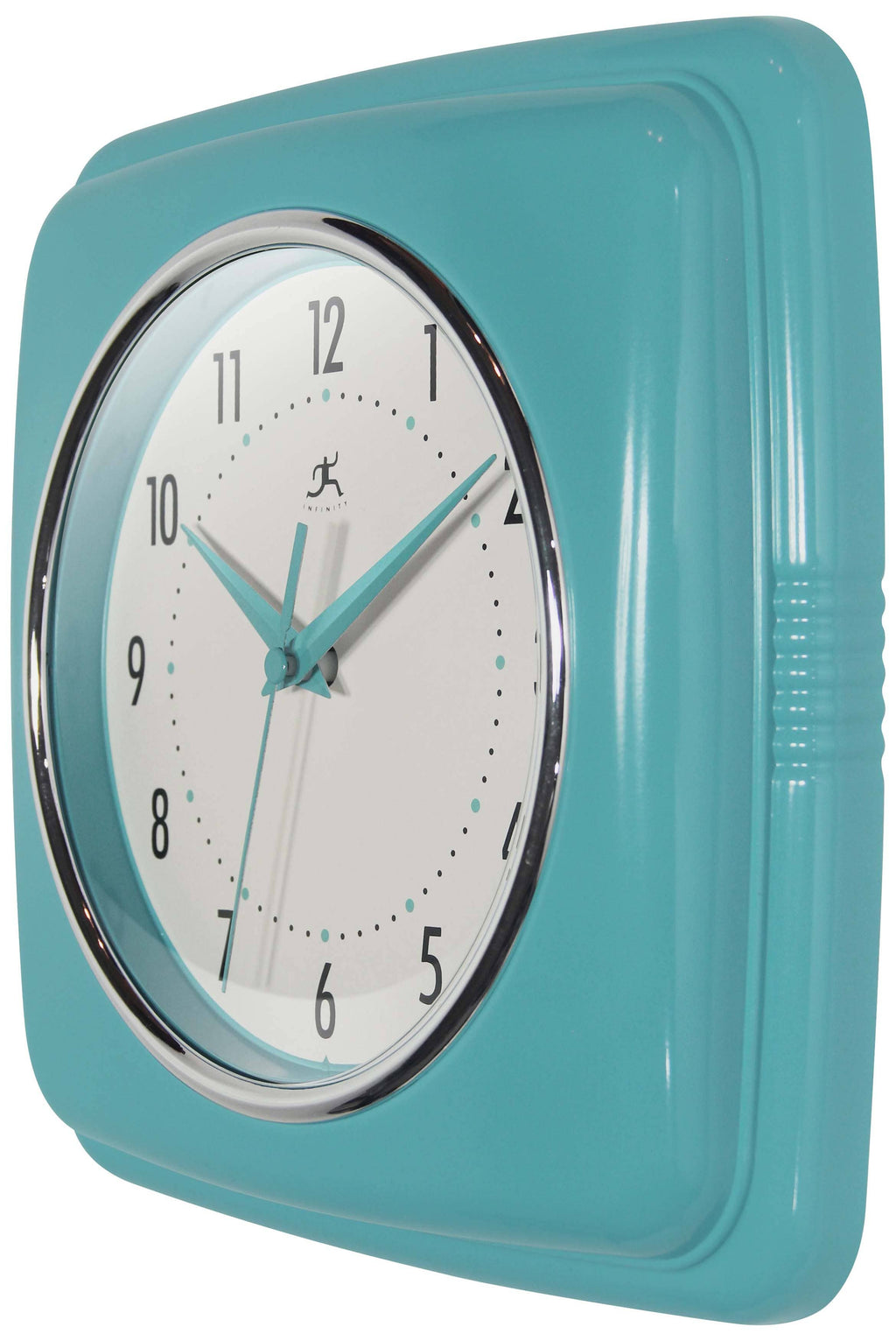 Retro Square Turquoise Indoor Wall Clock 9.25 Inch: Turquoise