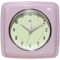 Retro Square Pastel Pink Indoor Wall Clock 9.25 Inch: Pastel Pink / 9.25 Inch