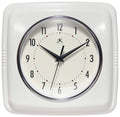Retro Square White Indoor Wall Clock 9.25 Inch: White