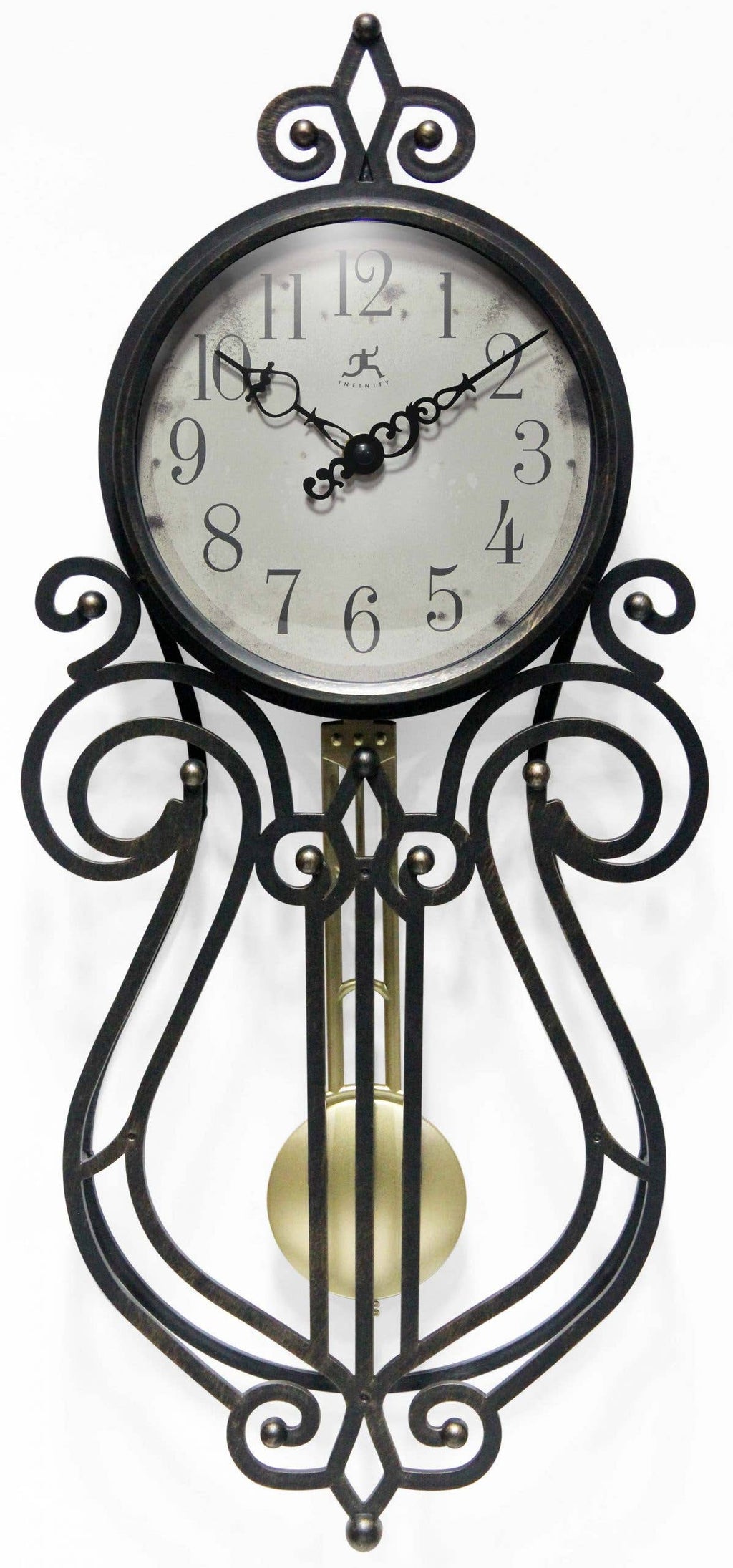 Classic Irregular Aged Black Traditional Wall Clock 20 Inch