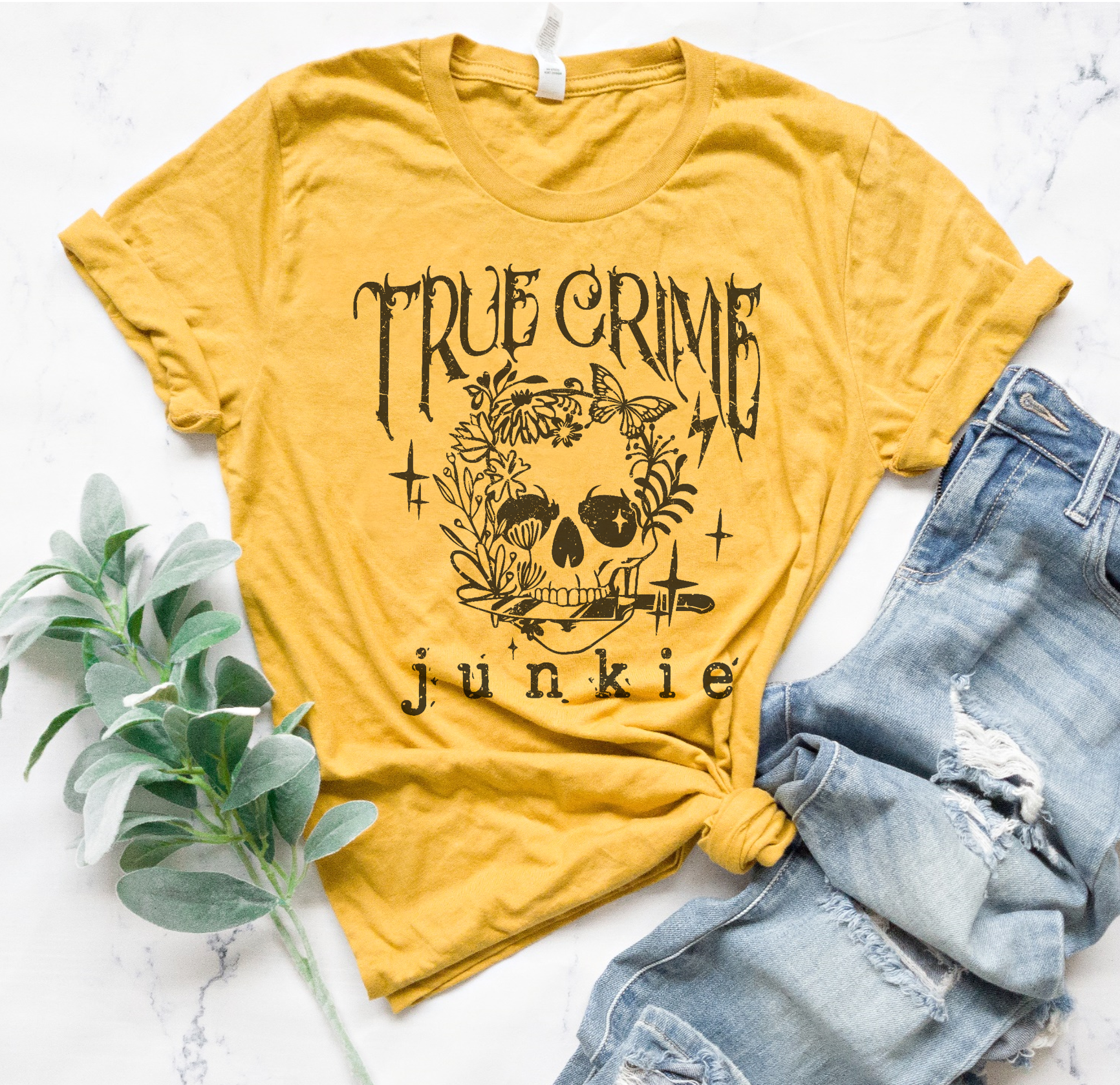True Crime Junkie Crime Show TV Series Graphic Tee: Autumn / 2XL