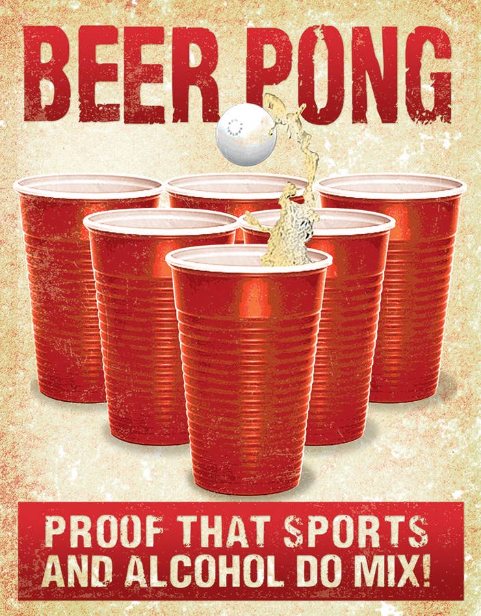 Beer Pong Tin Sign