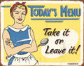 Schonberg - Today's Menu Tin Sign