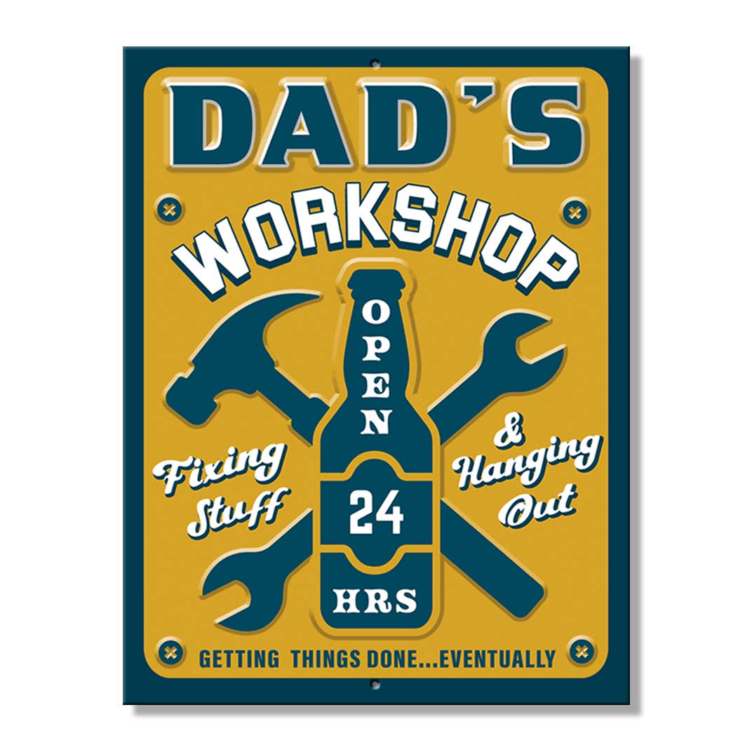 SH - DAD's Workshop 8.25in. x 10.75in. Tin Sign
