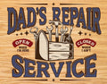 Dad's Repair Service Tin Sign