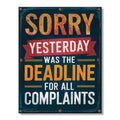 JQ - Complaints Tin Sign