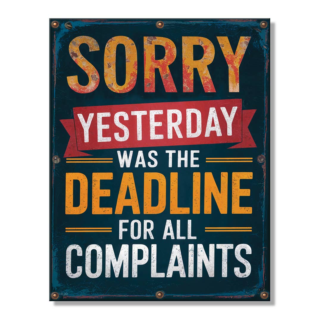 JQ - Complaints Tin Sign
