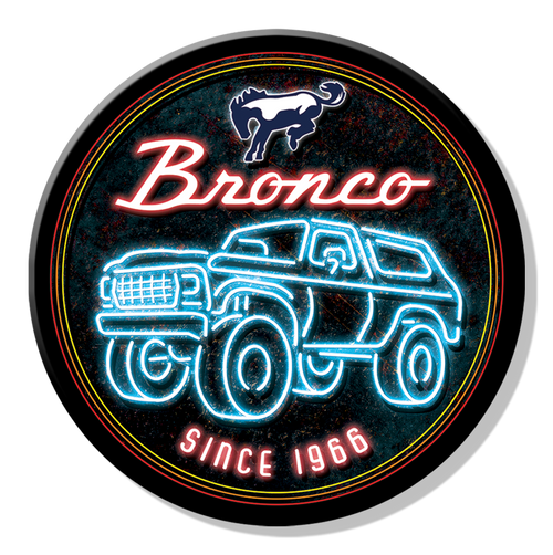 Magnet: Bronco 66 Neon 3in. Round