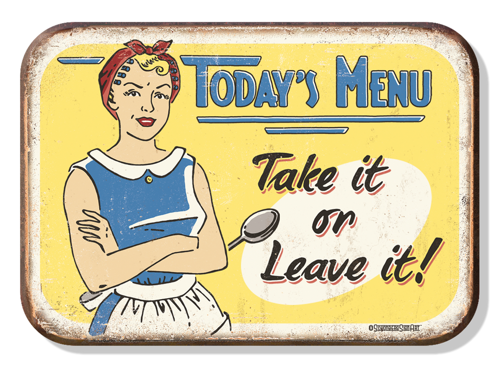 Magnet: Today's Menu Metal wrapped with printed media