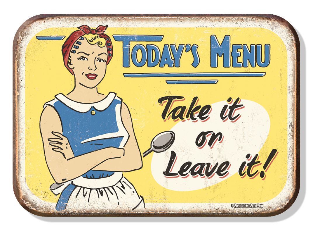 Magnet: Today's Menu Metal wrapped with printed media