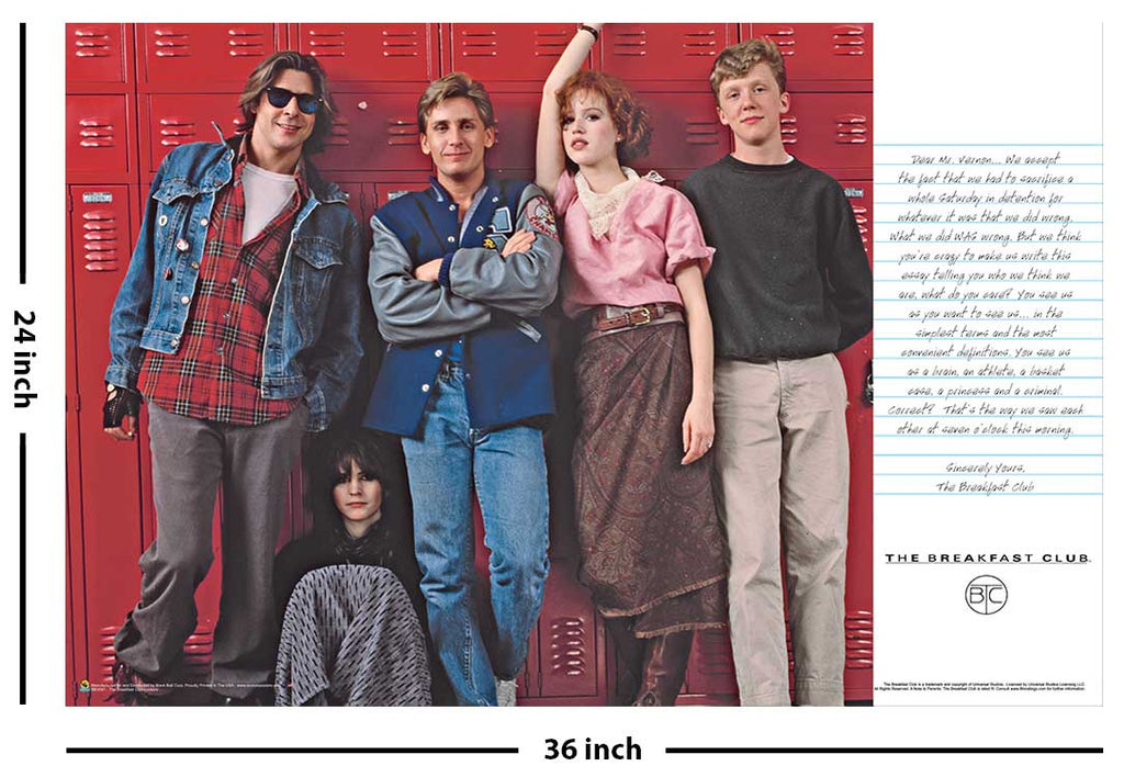 Breakfast Club Lockers Poster - 36" X 24": Shrinkwrapped on Cardboard