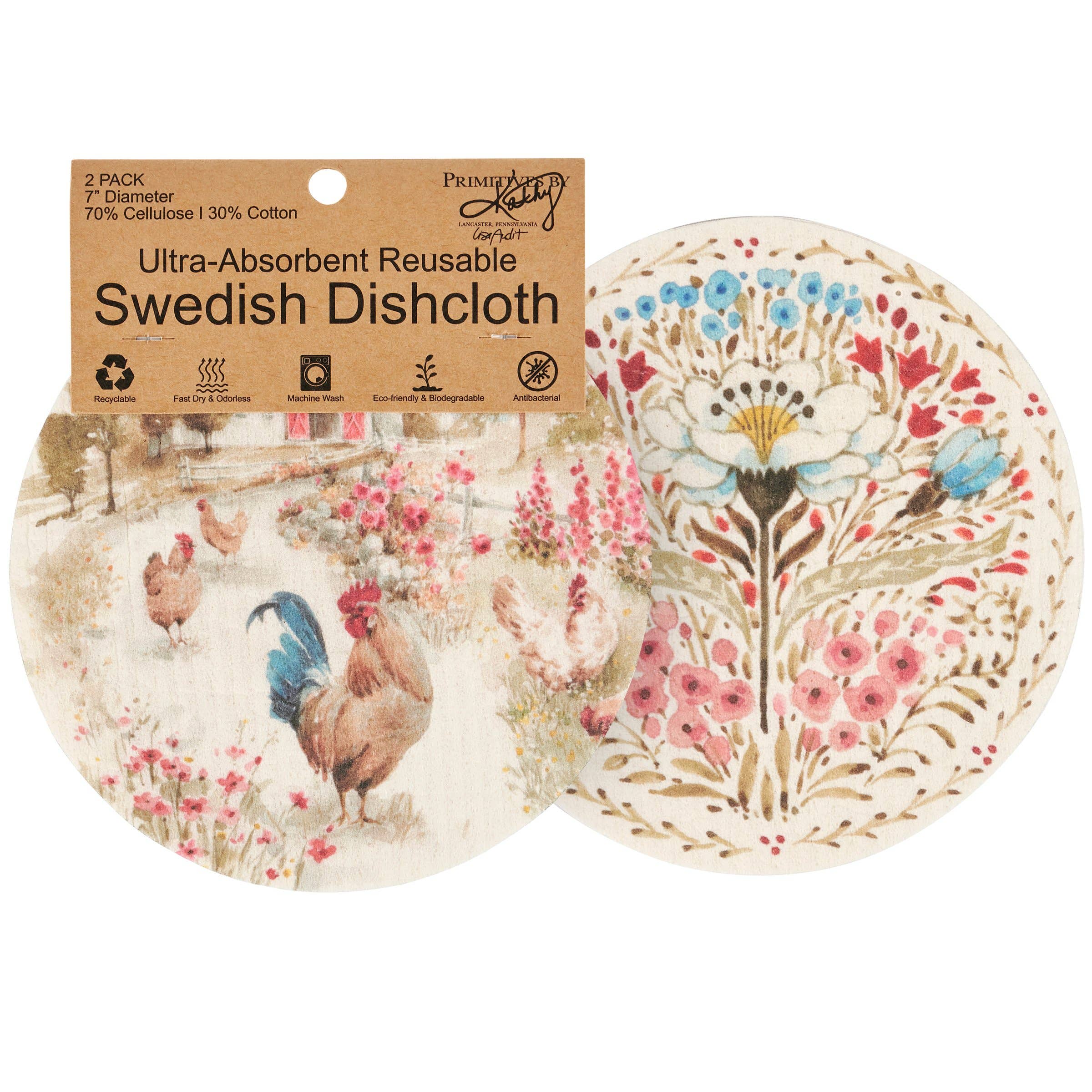 Roosters Swedish Dishcloth Set