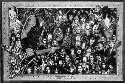 Heavy Metal Collage - 24x36 Poster: Shrinkwrapped on Cardboard