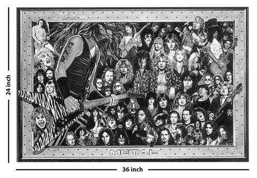 Heavy Metal Collage - 24x36 Poster: Shrinkwrapped on Cardboard