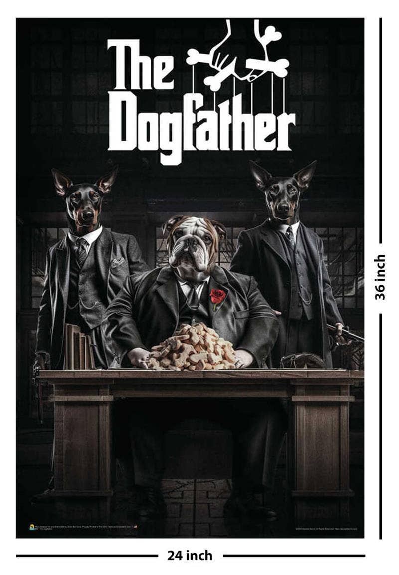 The Dogfather by Daveed Benito Poster - 24" x 36": Shrinkwrapped on Cardboard