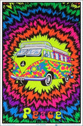 Peace Bus Blacklight Poster - 23" x 35": Shrinkwrapped on Cardboard