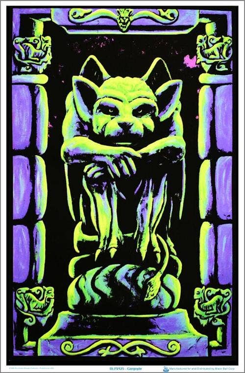 Gargoyle by Vincent Monaco Blacklight Poster 23" x 35": Shrinkwrapped on Cardboard