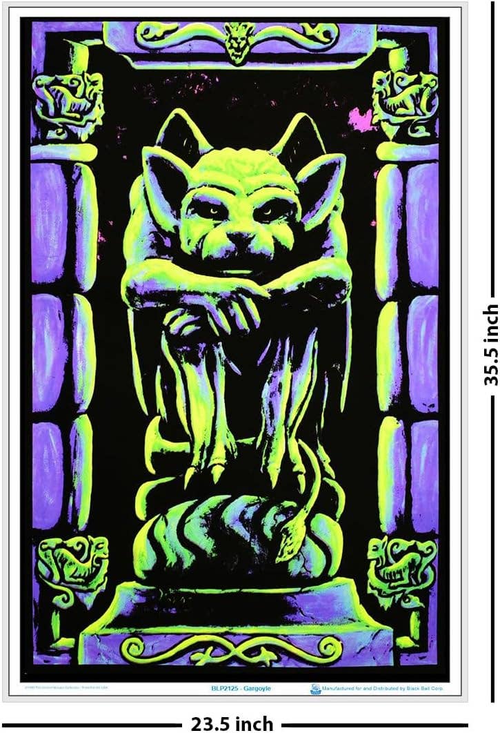 Gargoyle by Vincent Monaco Blacklight Poster 23" x 35": Shrinkwrapped on Cardboard