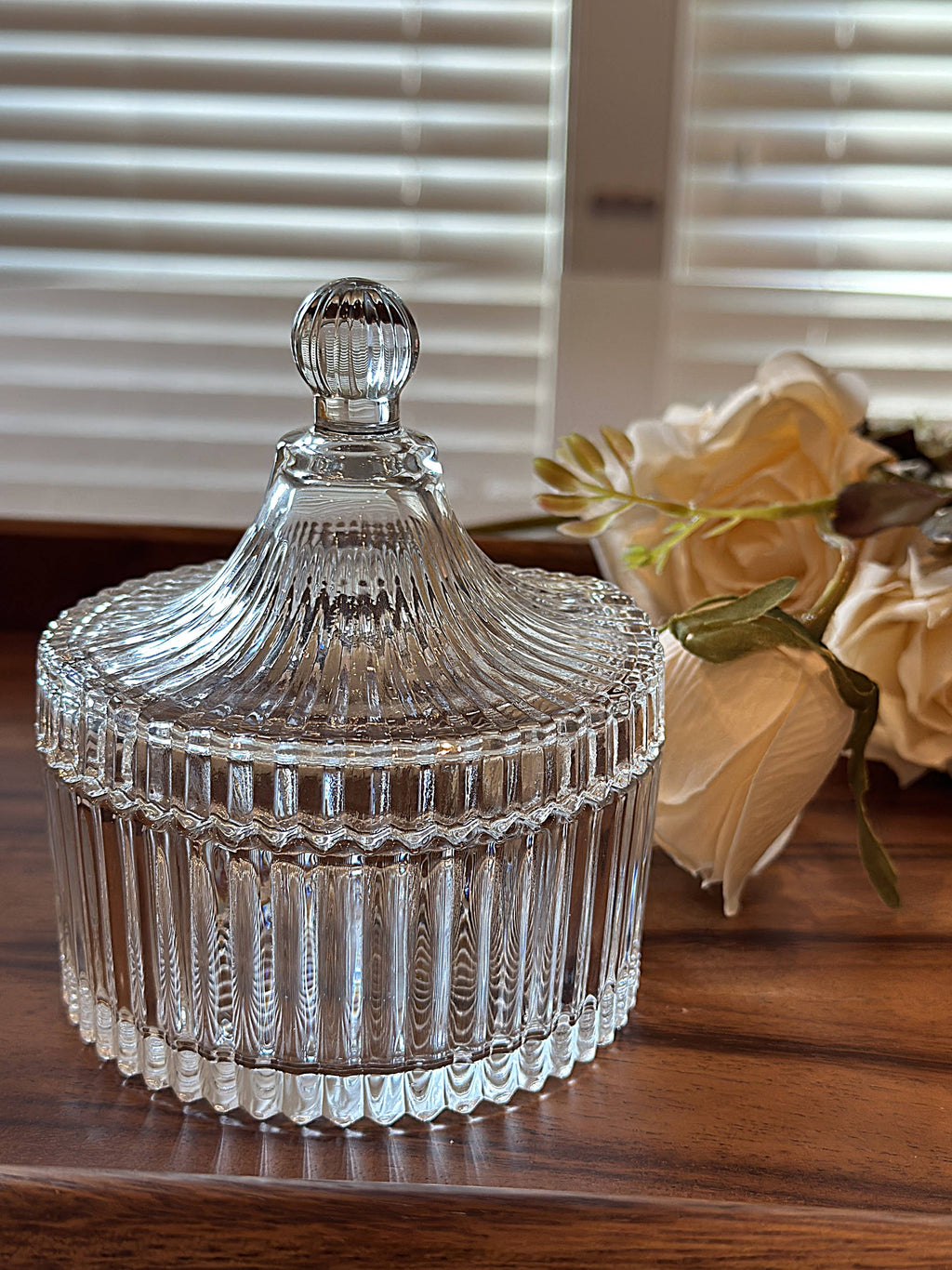 Crystal Glass Storage Jar: CROWN