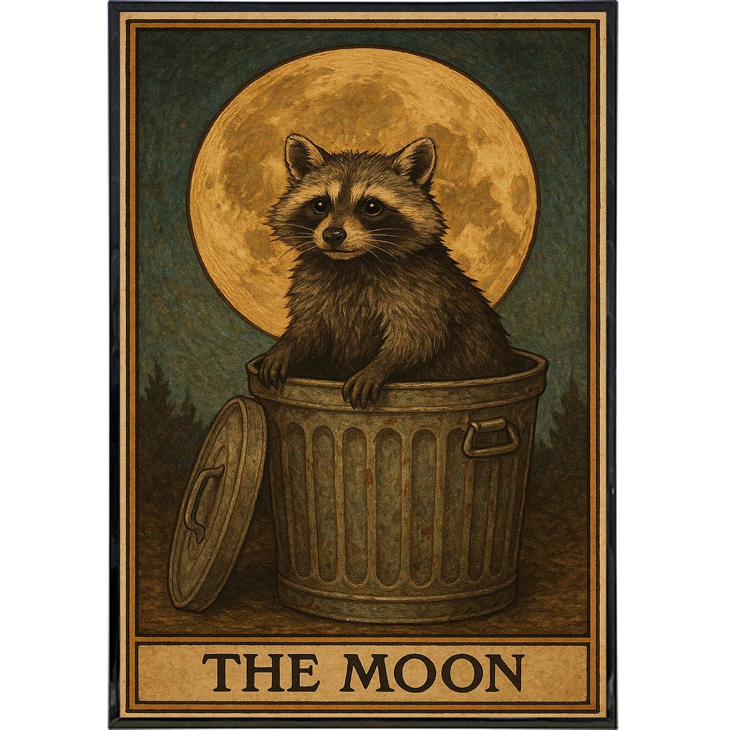 The Moon Raccoon Tarot Original Poster Print: Board & Bagged
