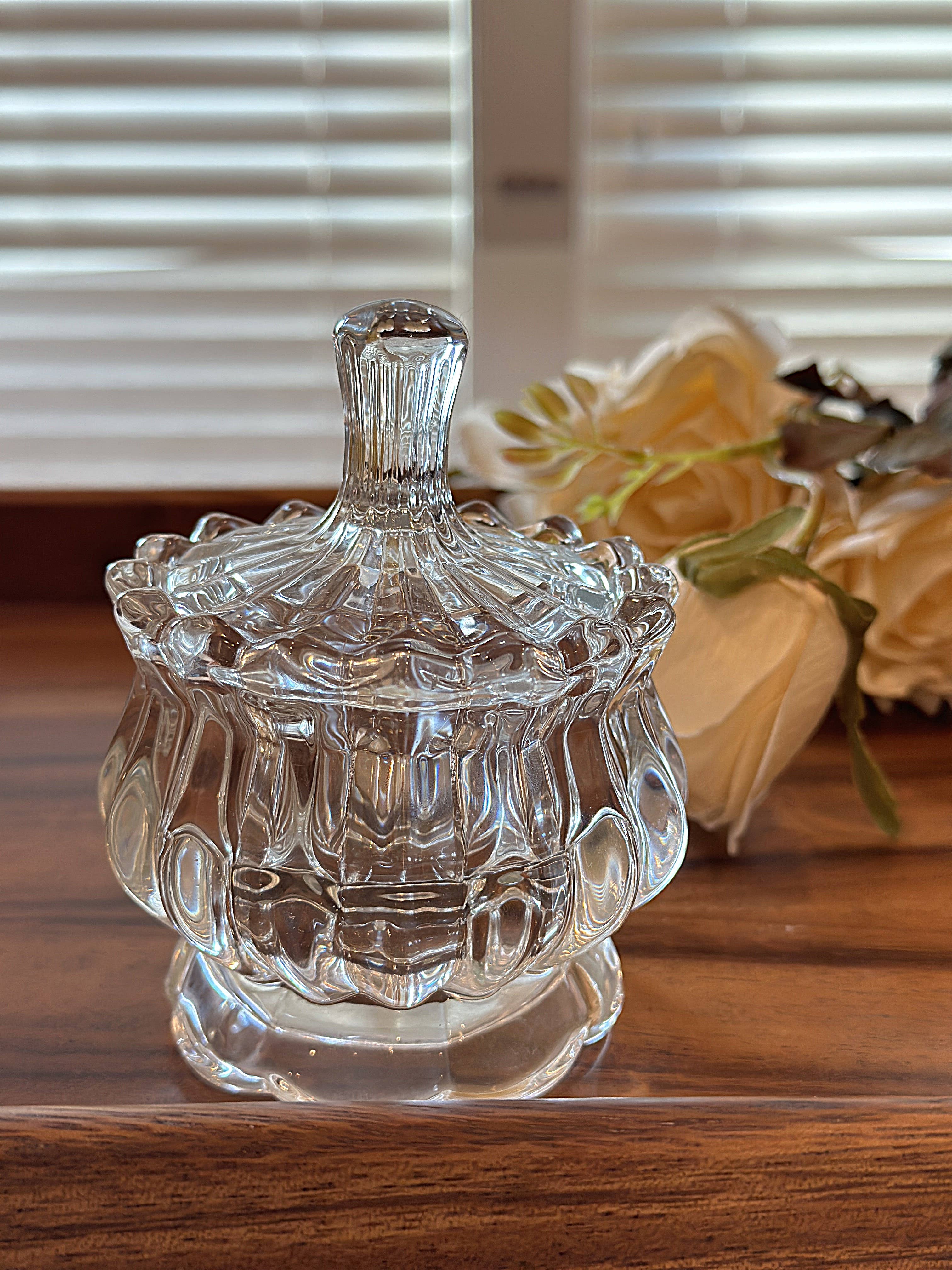 Crystal Glass Storage Jar: CROWN