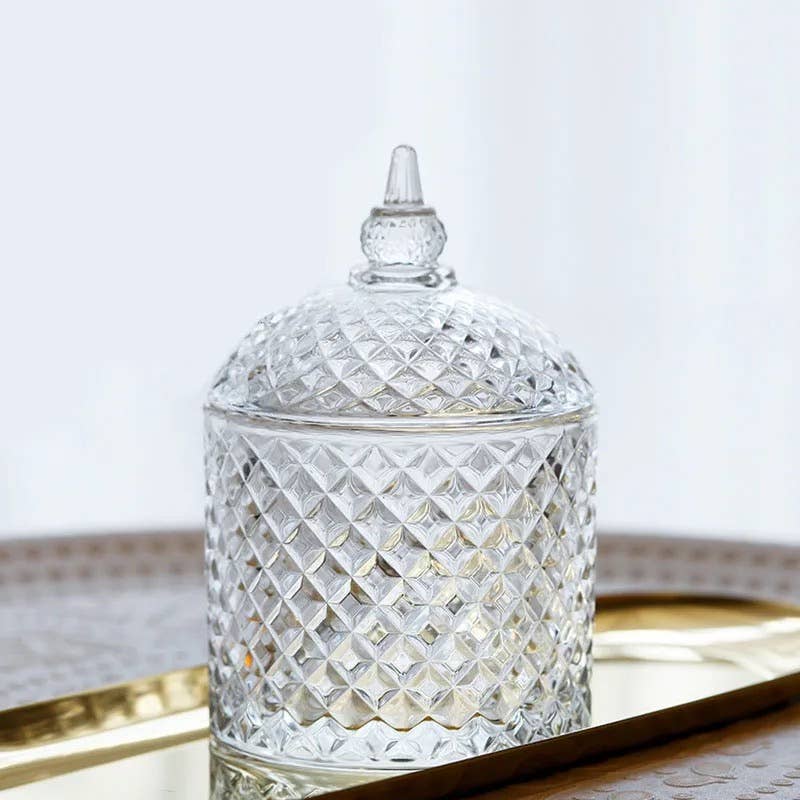 Crystal Glass Storage Jar: CROWN