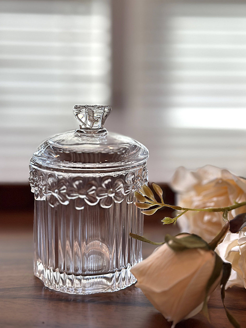 Crystal Glass Storage Jar: CROWN