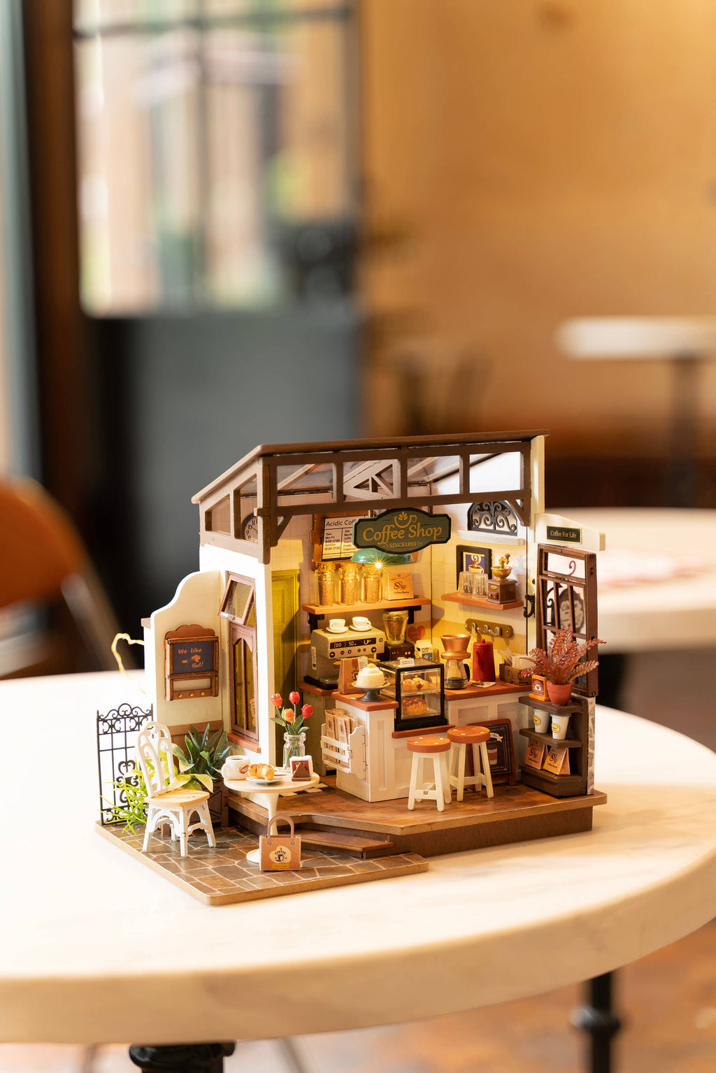 DIY Miniature House Kit: Slow Life Café