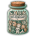 Anti-depressant Cats Sticker: Default