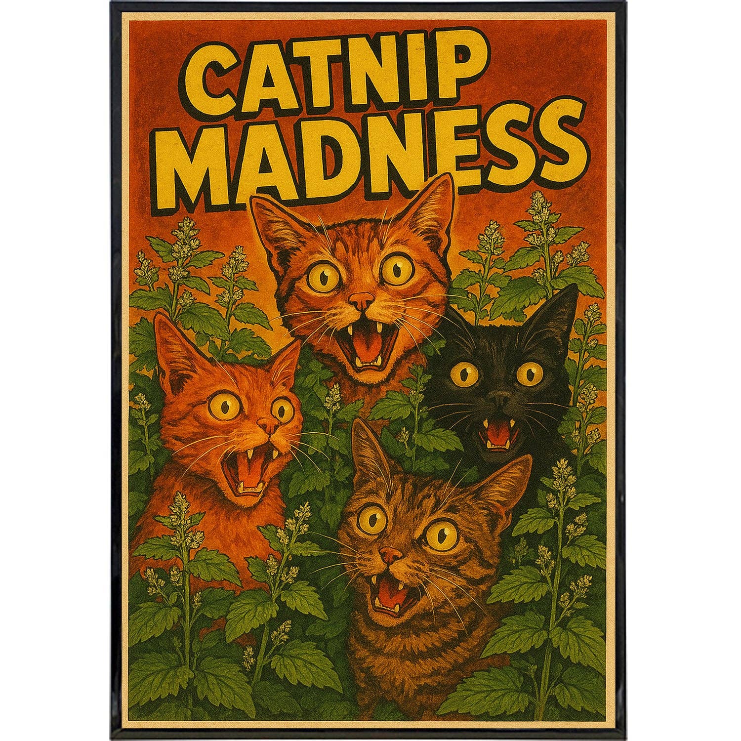 Catnip Madness Poster Print: Board & Bagged