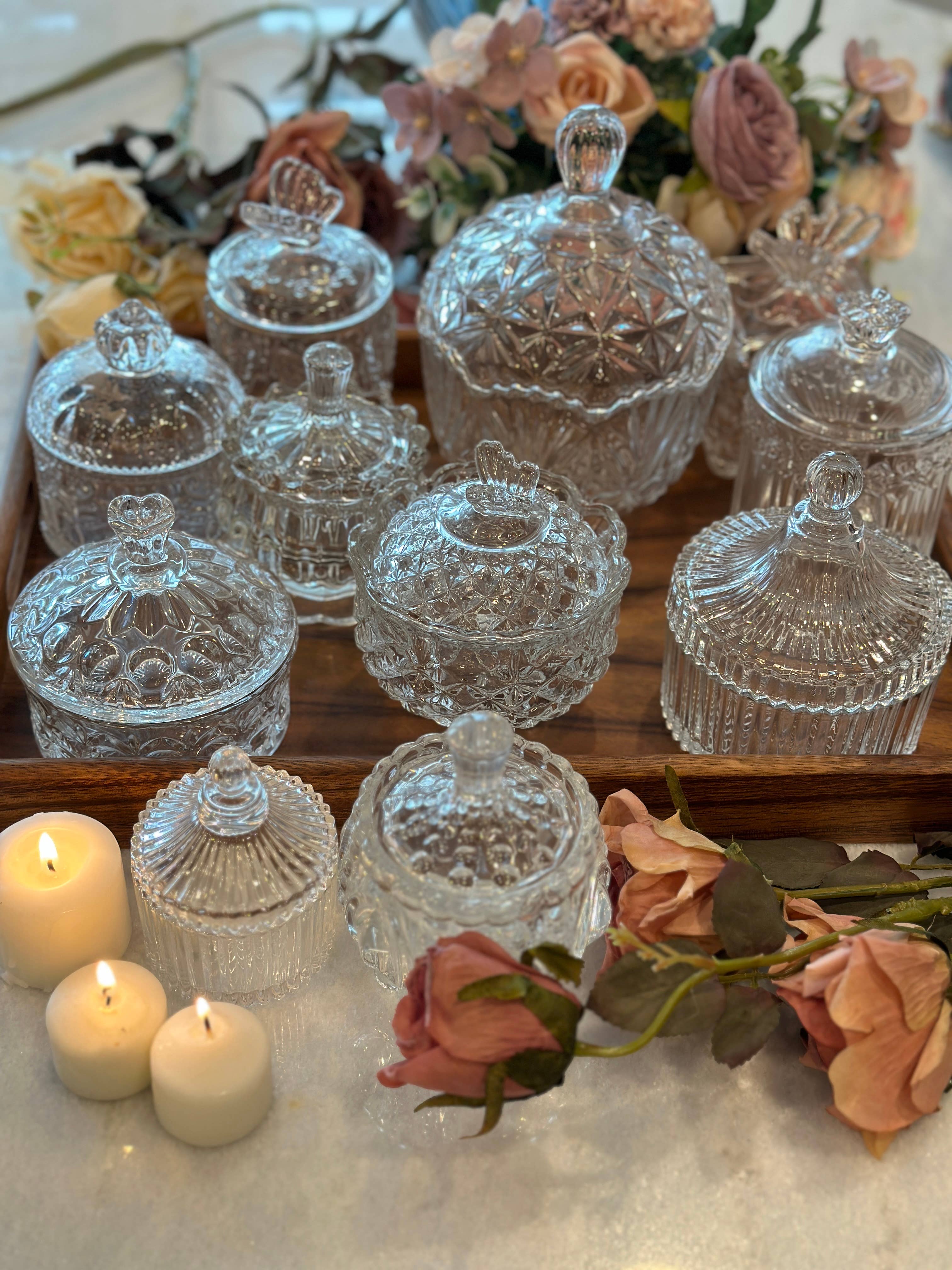 Crystal Glass Storage Jar: CROWN