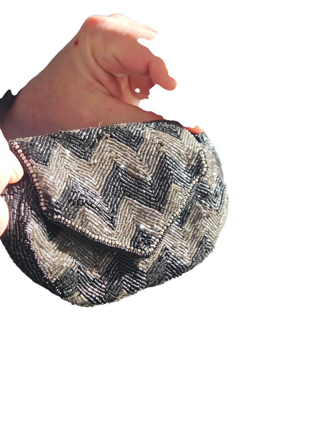 Art Deco Chevron Beaded Clutch