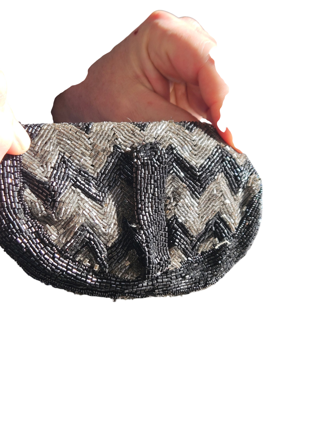 Art Deco Chevron Beaded Clutch