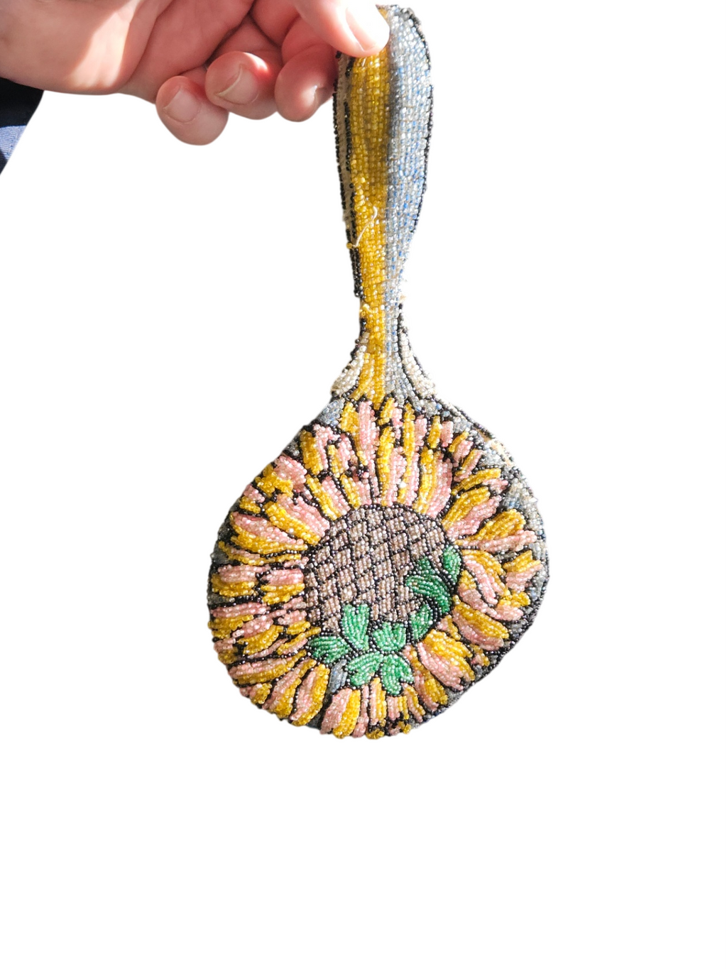 19th or early 20th-century micro-beaded Flower Purse