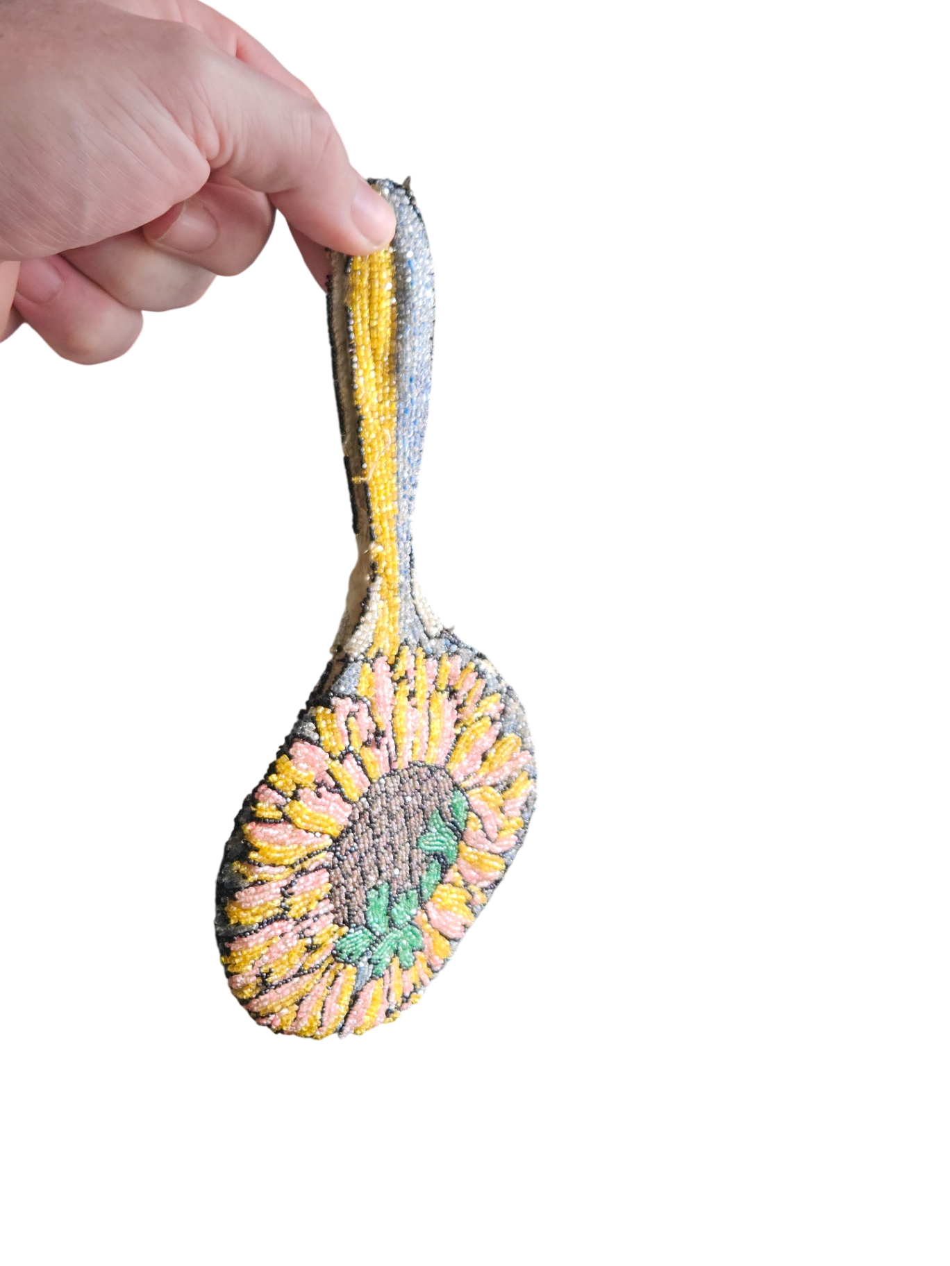 19th or early 20th-century micro-beaded Flower Purse