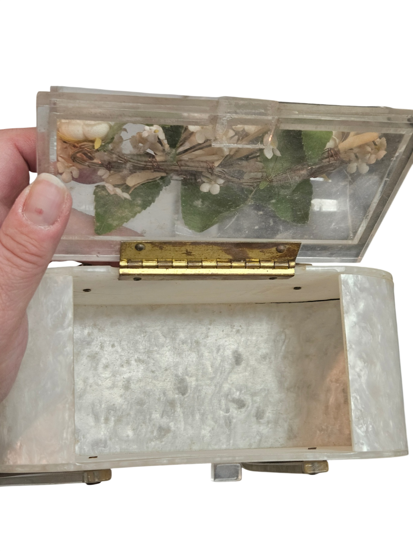 Vintage Lucite Coffin/Lunchbox Purse