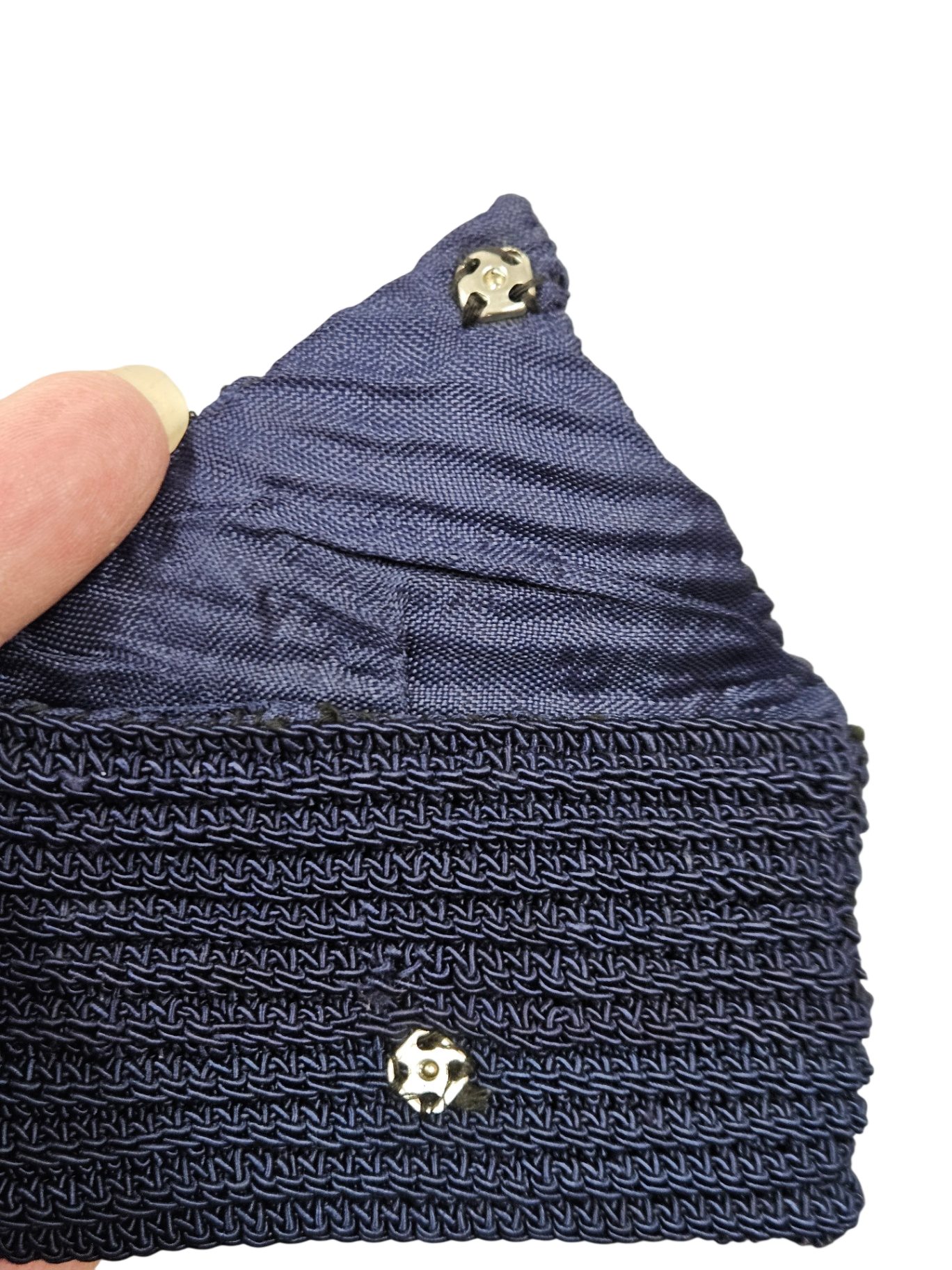 Vintage Navy Popcorn Purse 50's-60's